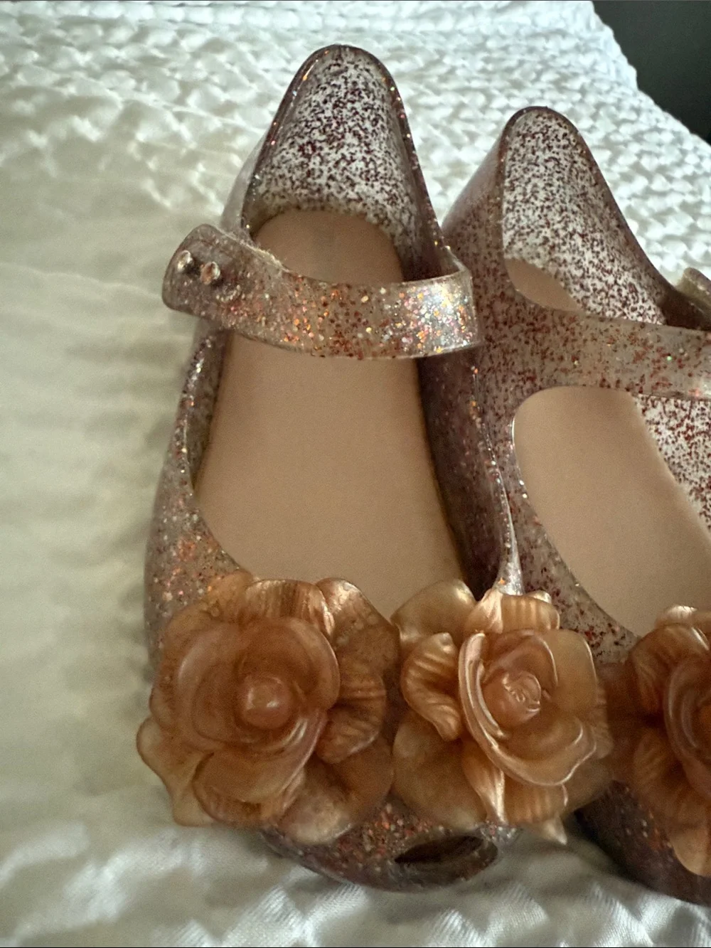 Mary Jane mini Melissa’s flower glitter shoes